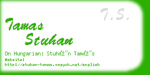 tamas stuhan business card